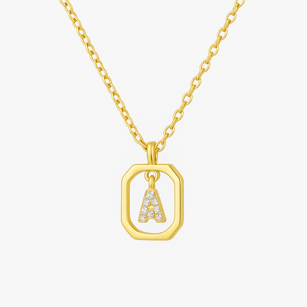 Golden Initial Pendant Necklace
