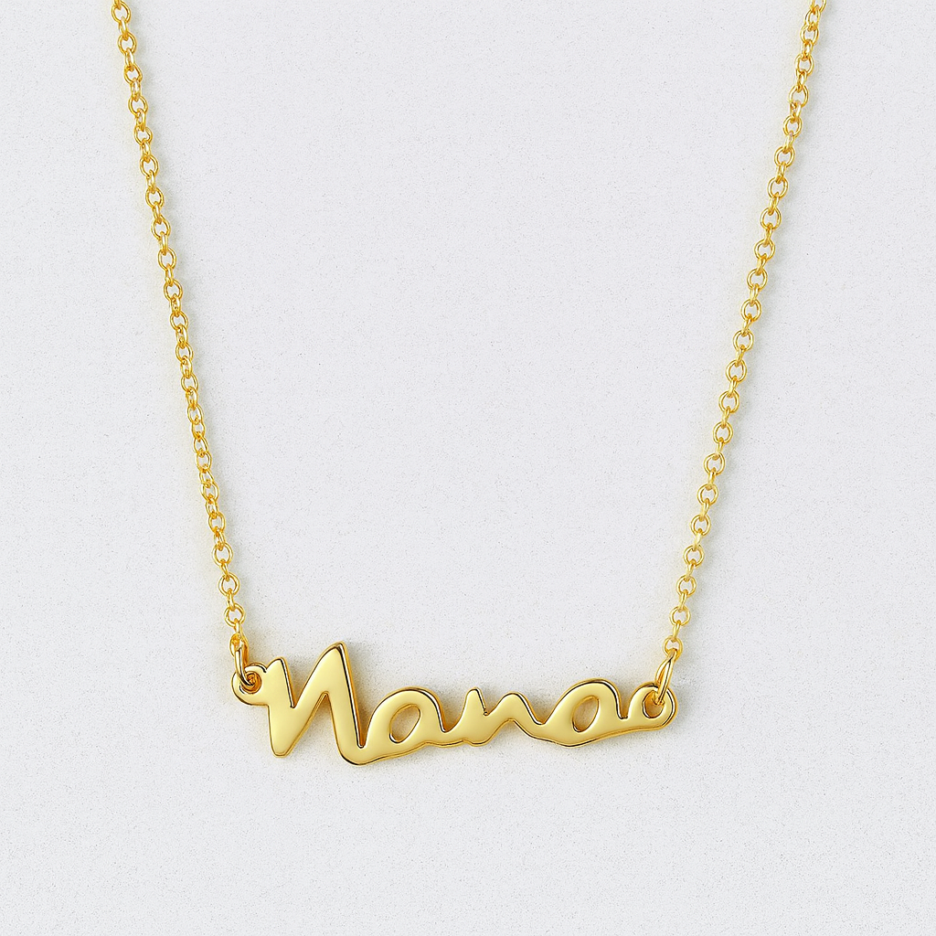Gold Script Necklace